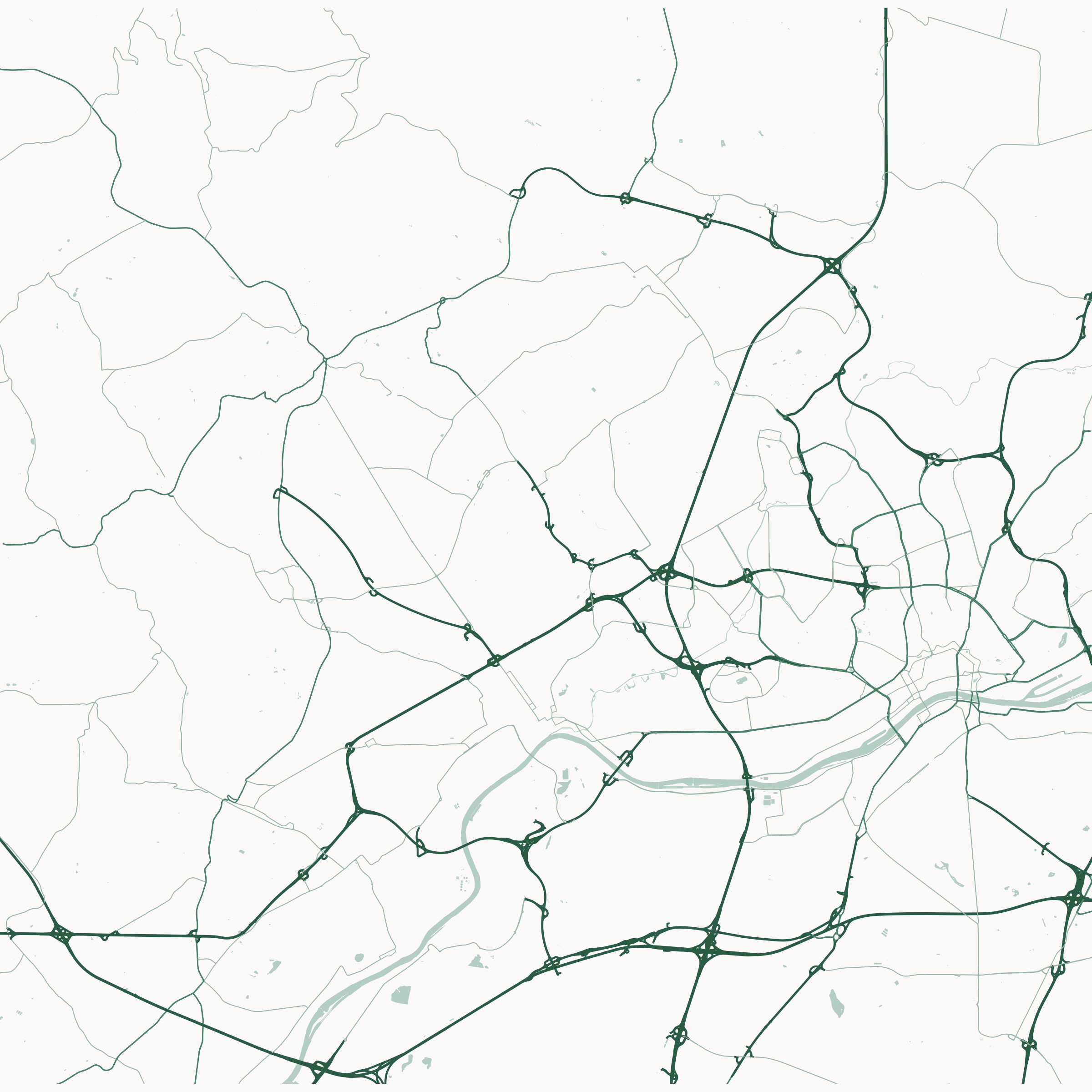 Karte des Verwaltungsgebiets: Main-Taunus-Kreis, Frankfurt und Bad Homburg